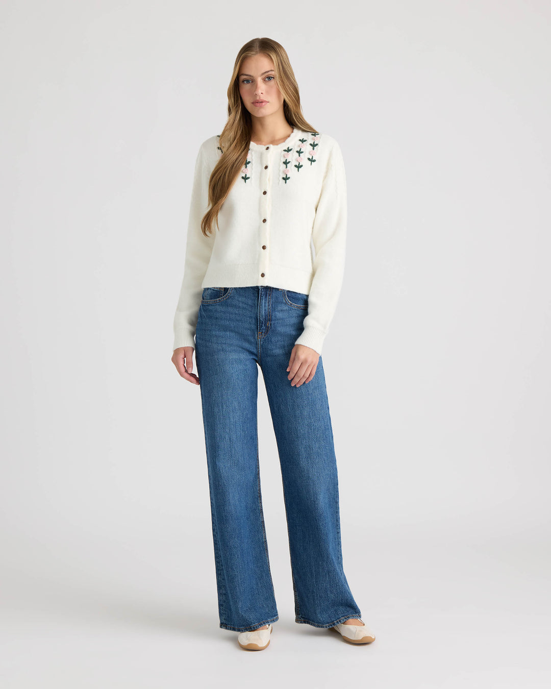 Floral Neck Cardigan