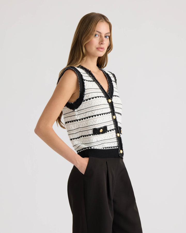 V-Neck Button Front Vest