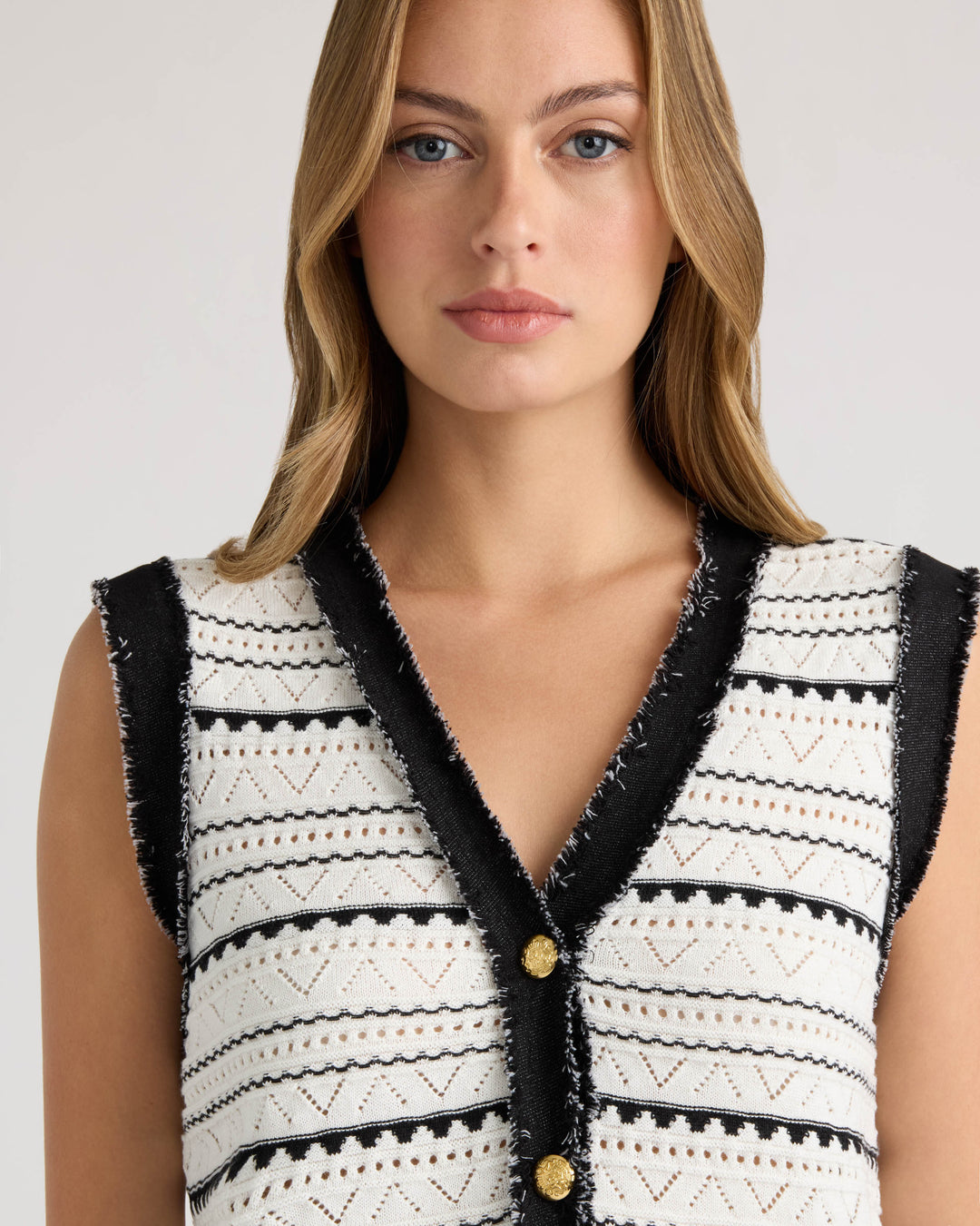 V-Neck Button Front Vest