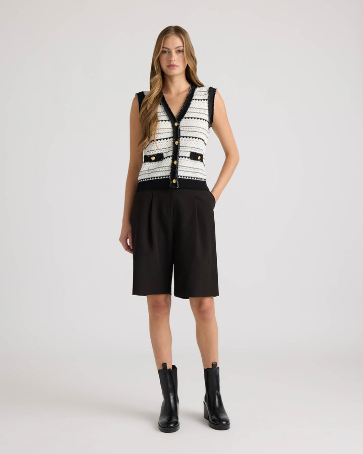 V-Neck Button Front Vest