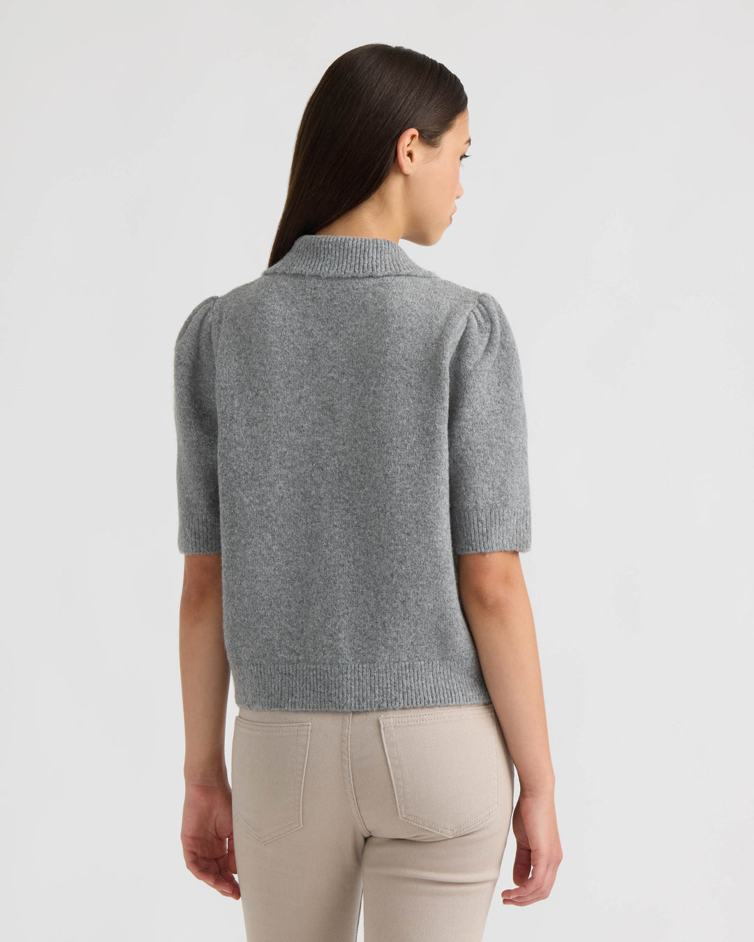 Short Sleeve Cardigan with Embroidery