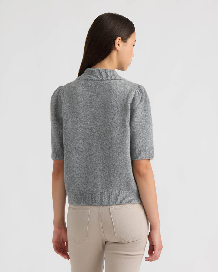 Short Sleeve Cardigan with Embroidery