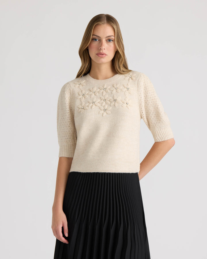 Embroidery Flower Sweater