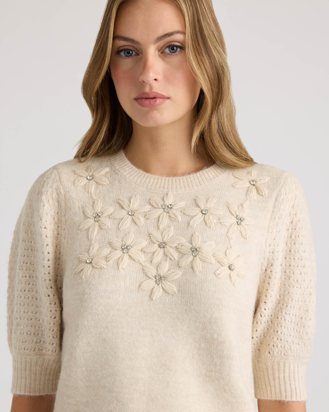 Embroidery Flower Sweater