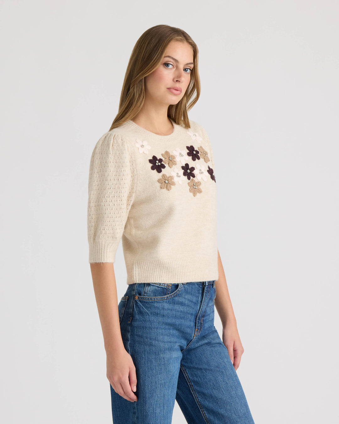 Embroidery Flower Sweater