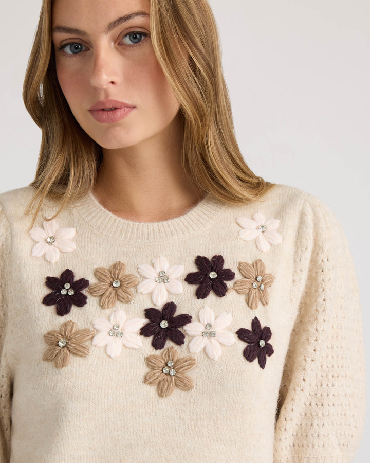 Embroidery Flower Sweater
