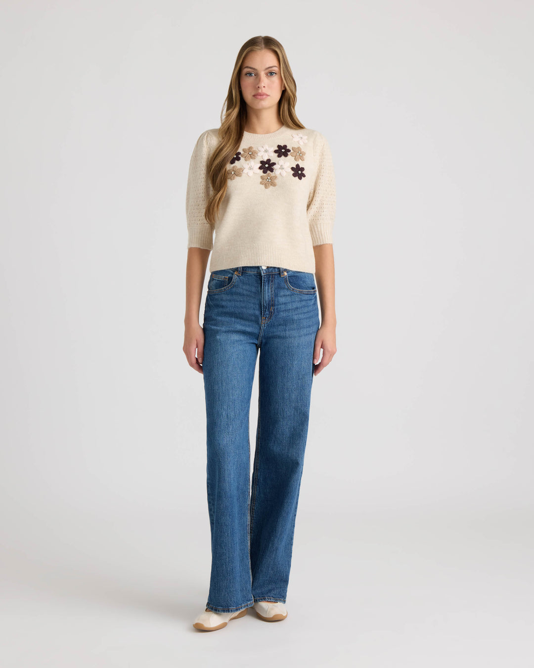 Embroidery Flower Sweater