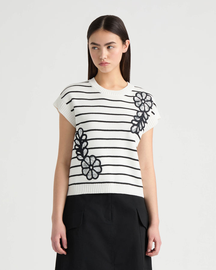 Sleeveless Sweater with Sequin Detail