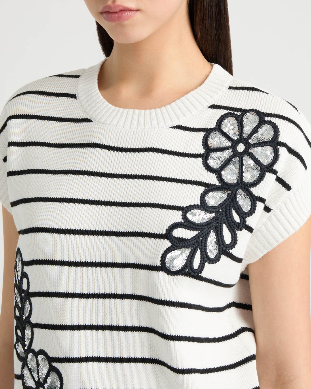 Sleeveless Sweater with Sequin Detail