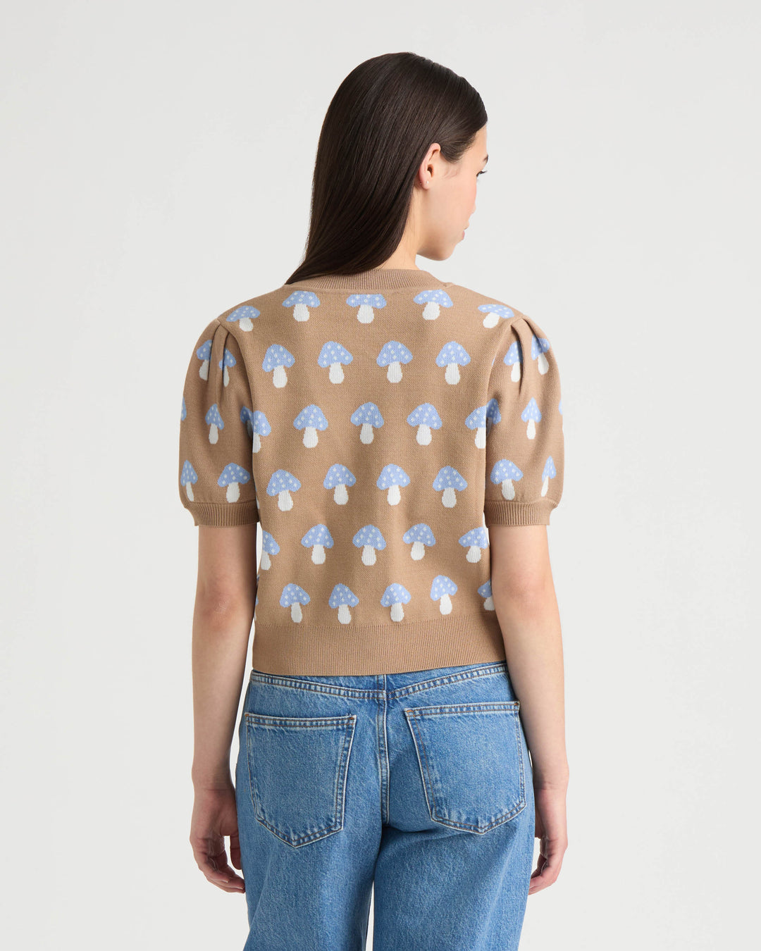 Short Sleeve Jacquard Cardigan