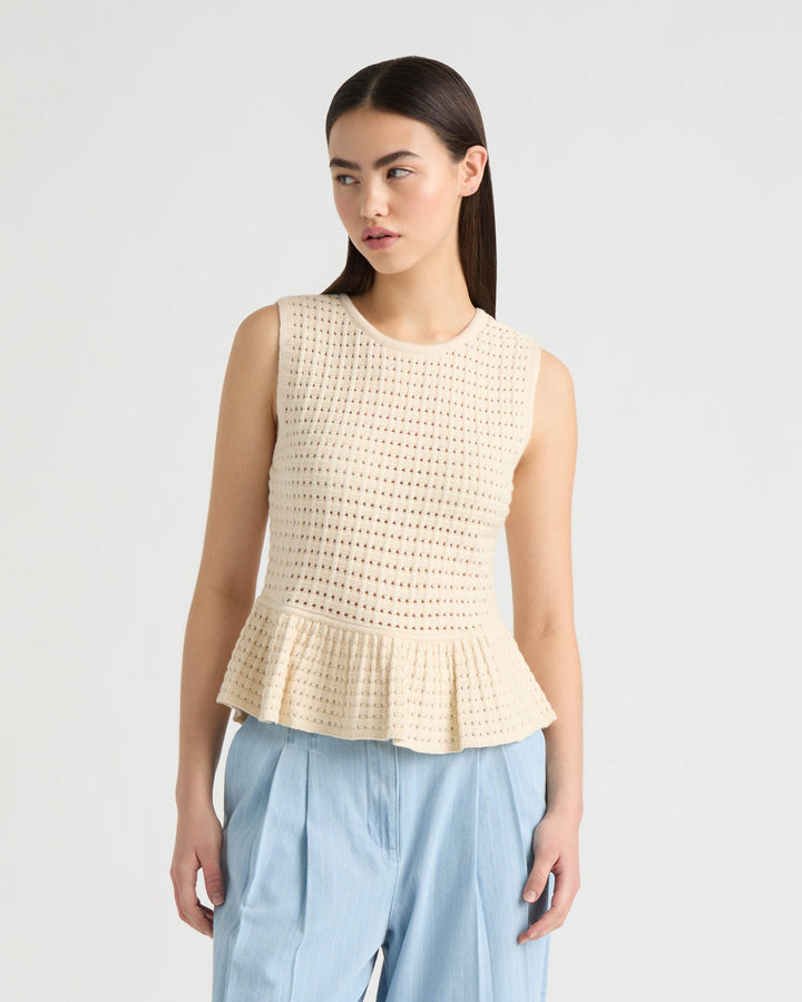 Sleeveless Peplum Sweater