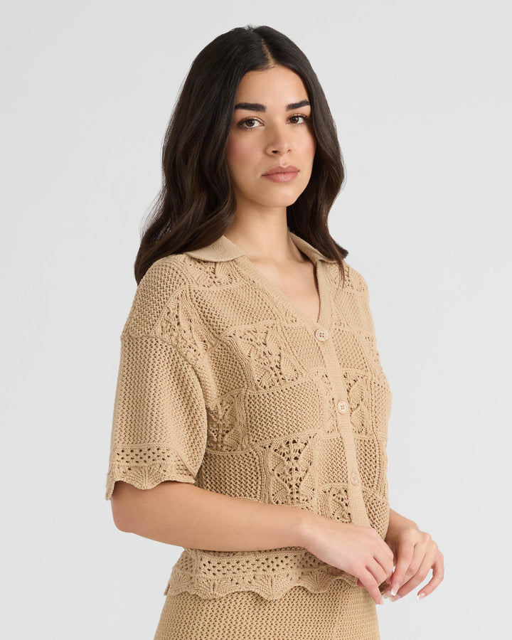 Short Sleeve Crochet Sweater