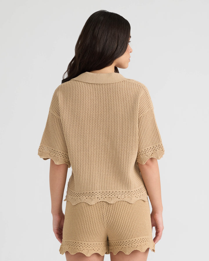 Short Sleeve Crochet Sweater