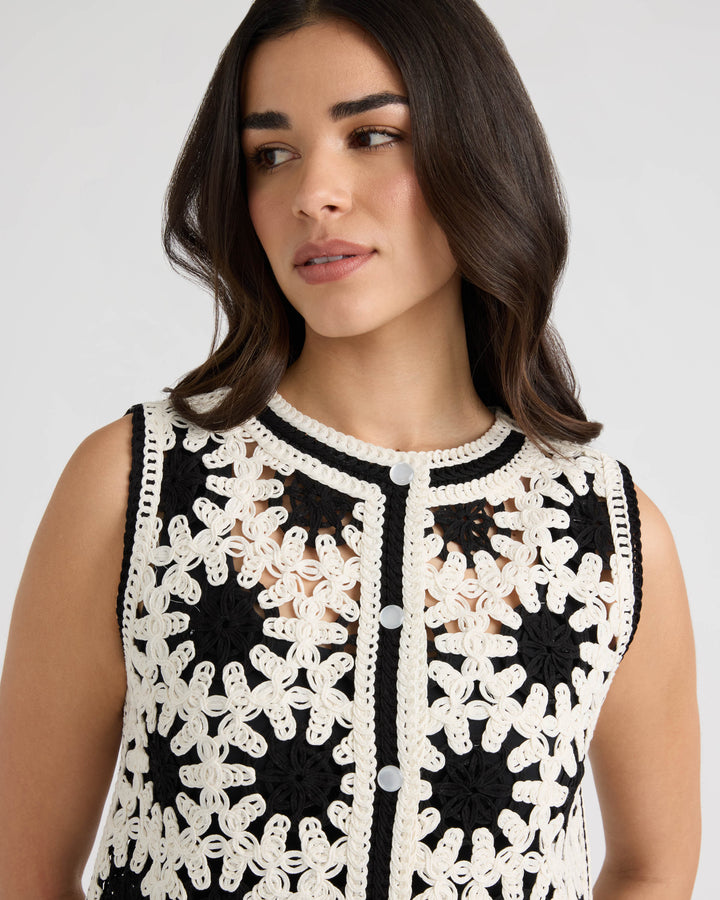 Crochet Button Front Vest