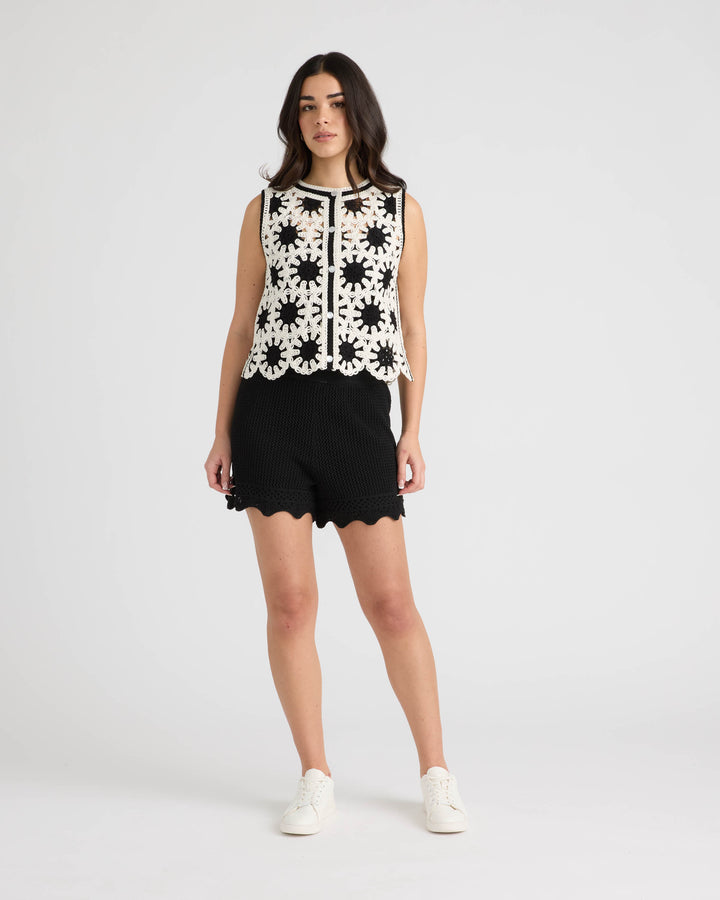 Crochet Button Front Vest