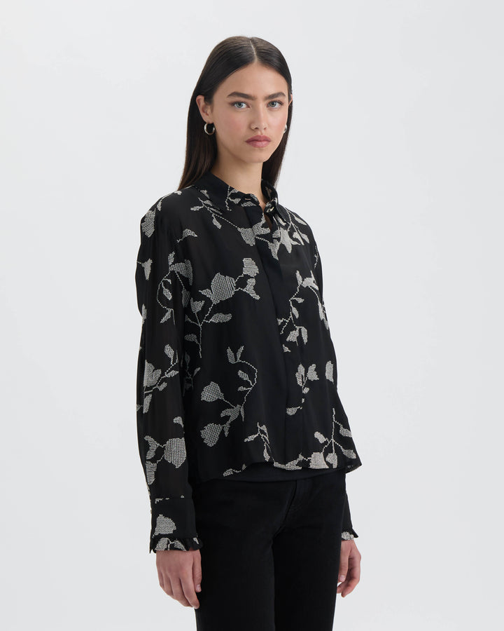 Cropped Broidery Shirt
