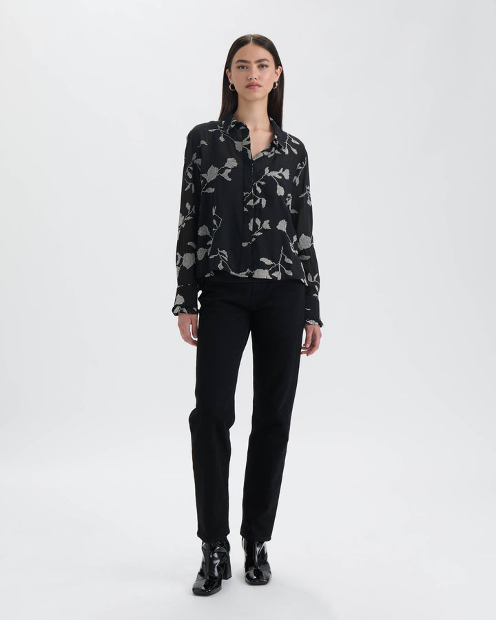 Cropped Broidery Shirt