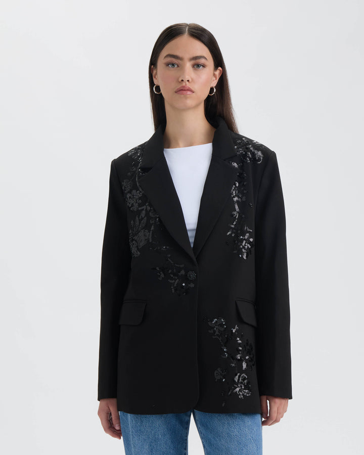 Embellished Sequin Blazer