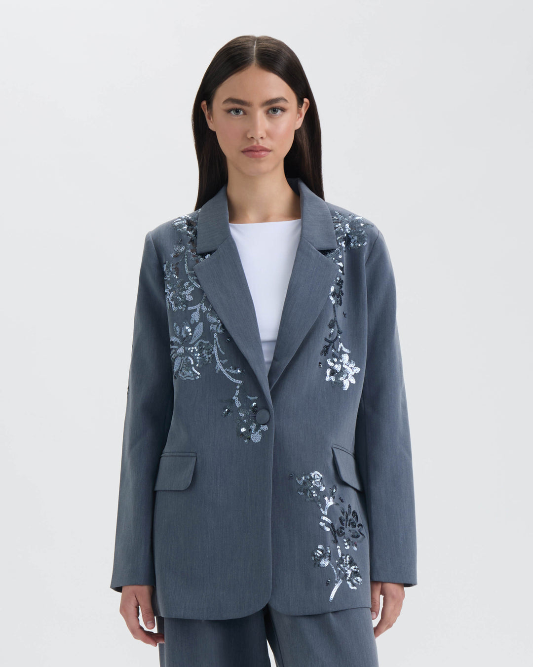 Embellished Sequin Blazer