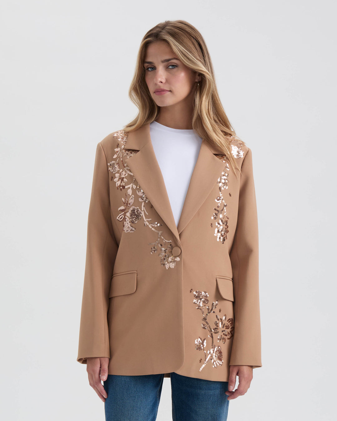 Embellished Sequin Blazer