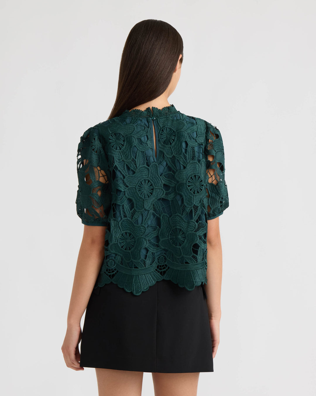 Mock Neck Lace Top