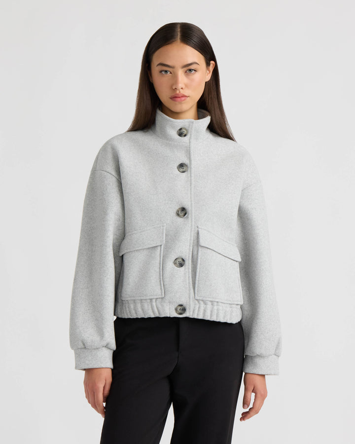 Funnel Neck Felt Jacket