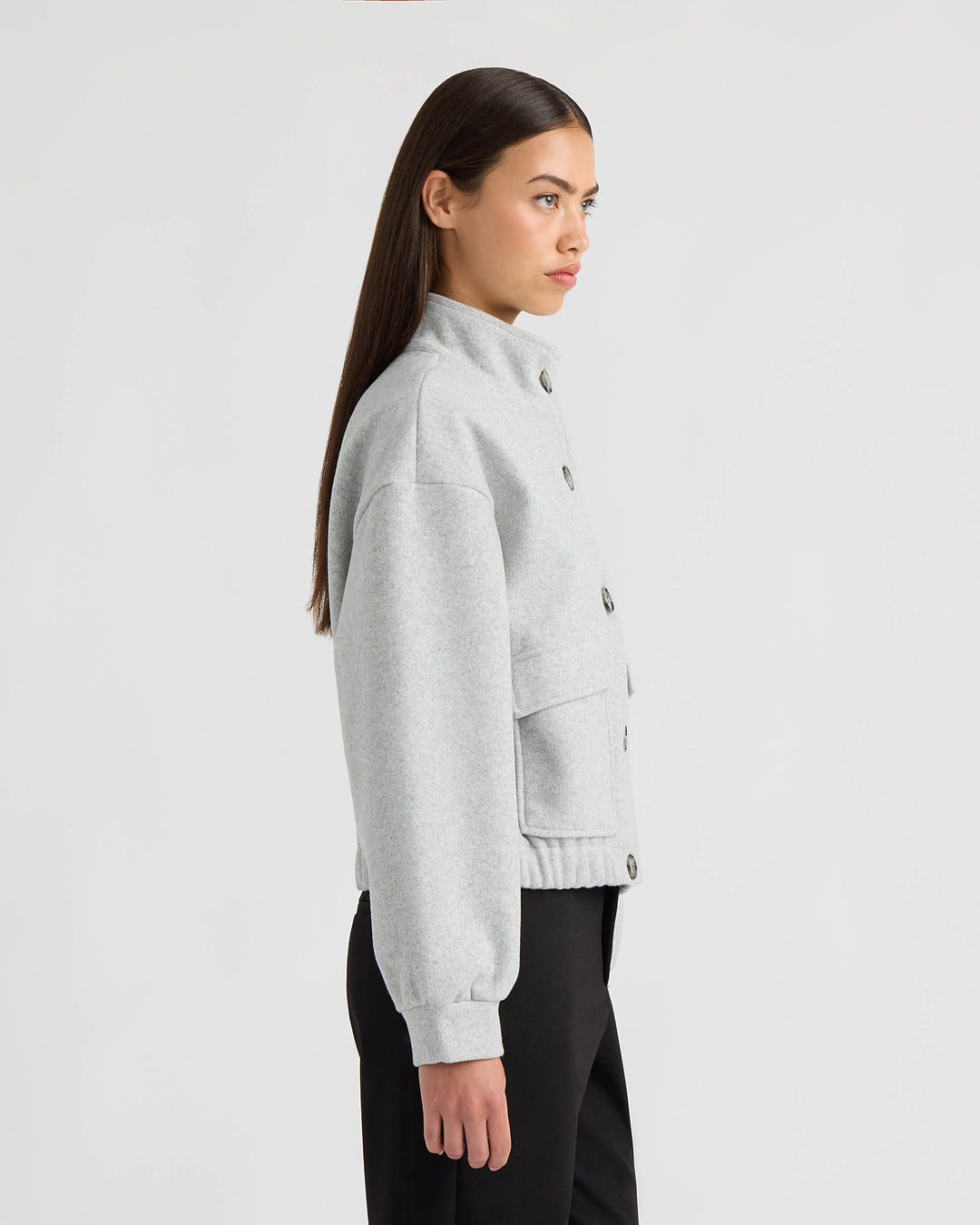 Funnel Neck Felt Jacket
