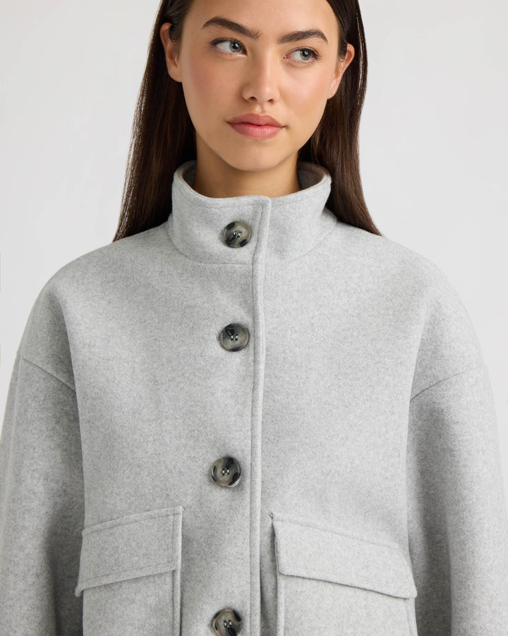 Funnel Neck Felt Jacket