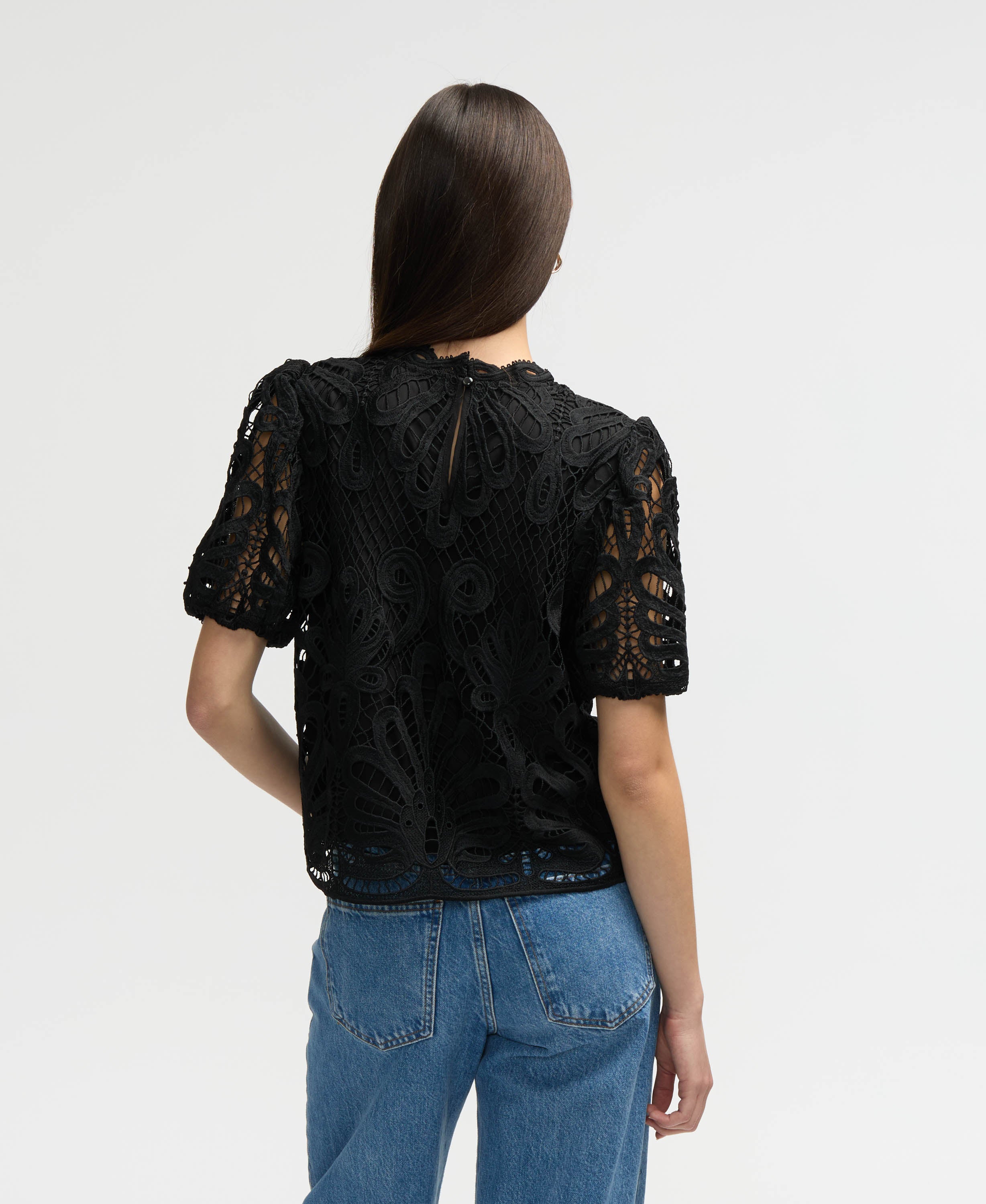 All Over Lace Mock Neck Top – NVLT