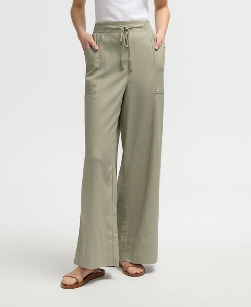 【DISCERNMENT】Nylon Thin Summer Wide Pants Smocked Waist Wide Leg Pant – NVLT