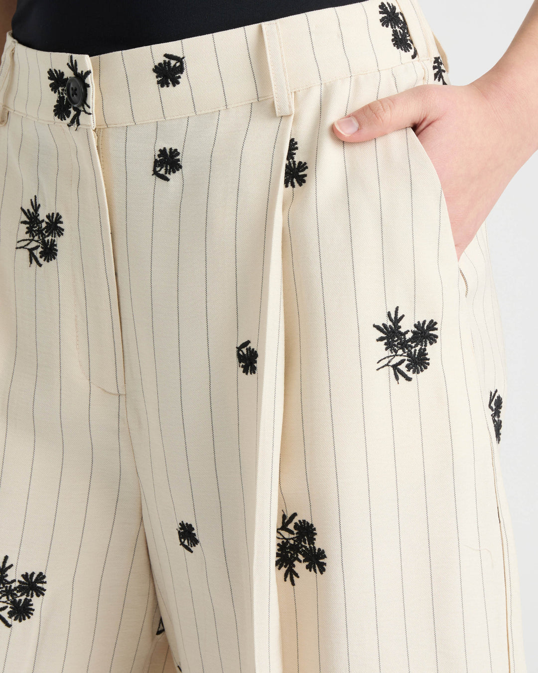 Embroidered Stripe Bermuda Short