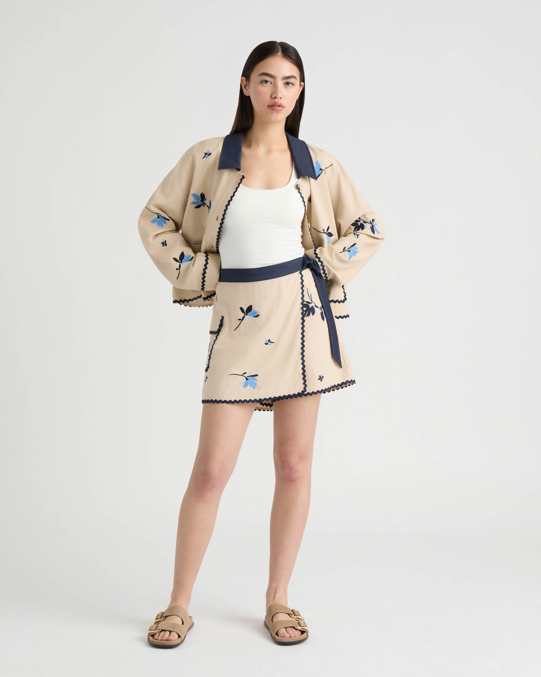 Embroidered Skort