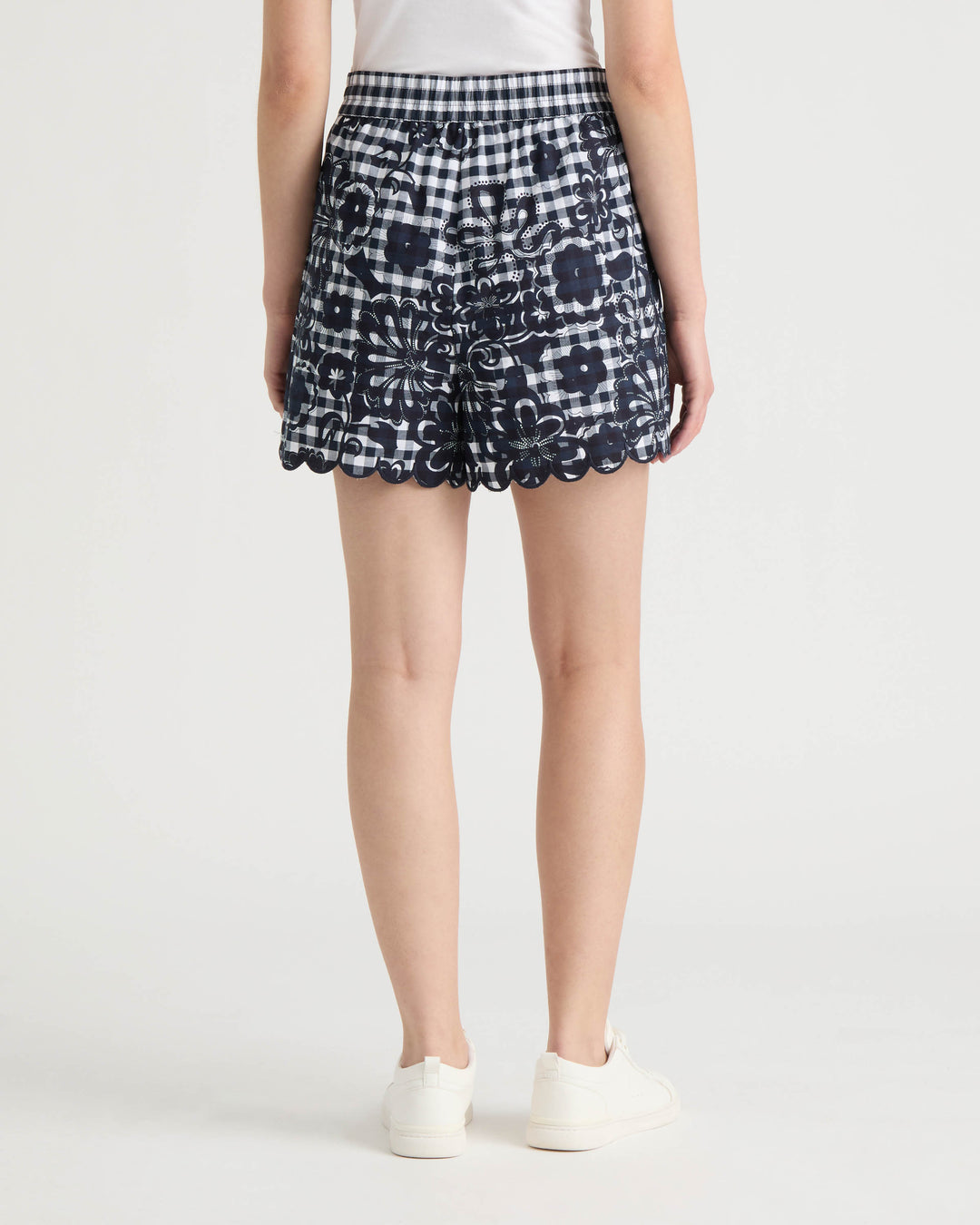 Gingham Scallop Hem Short