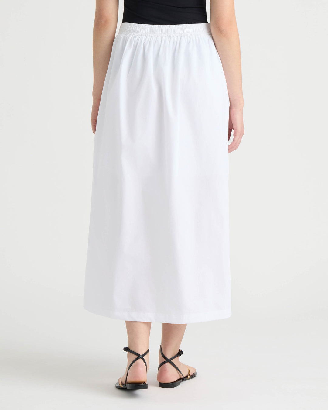 Embroidered Poplin Scallop Skirt