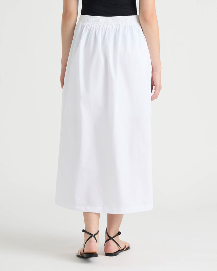 Embroidered Poplin Scallop Skirt