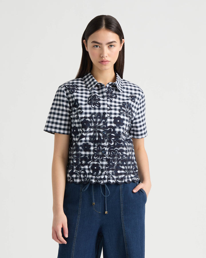 Poplin Gingham Camp Shirt