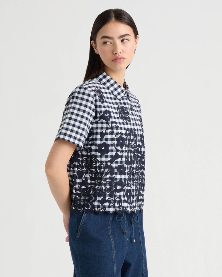 Poplin Gingham Camp Shirt