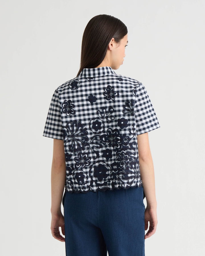 Poplin Gingham Camp Shirt