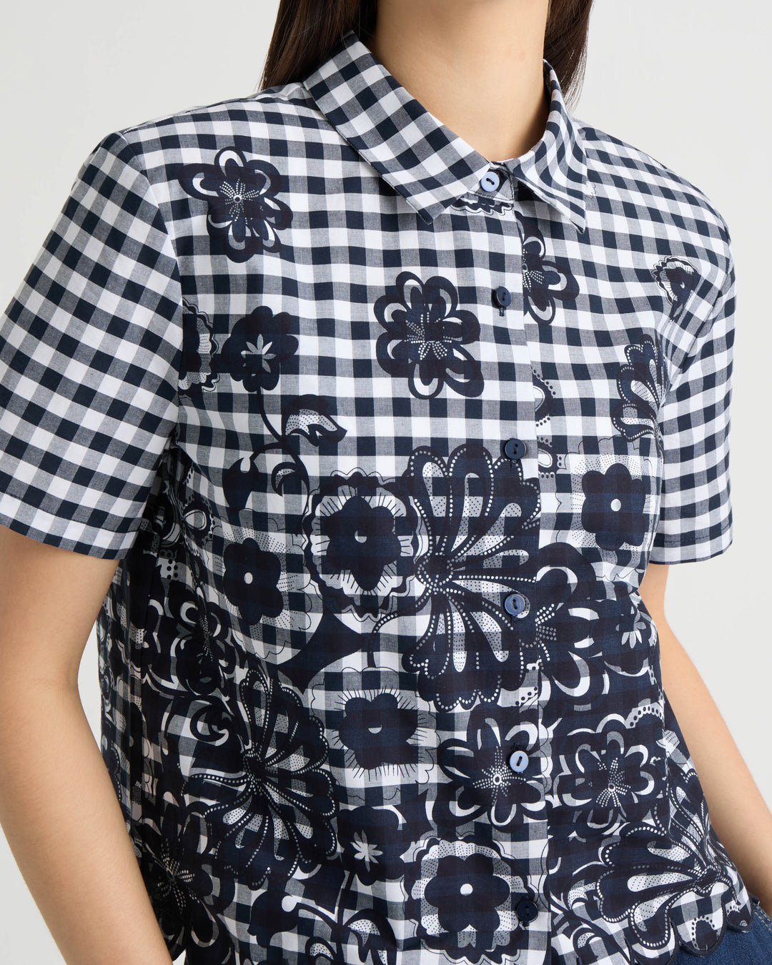 Poplin Gingham Camp Shirt