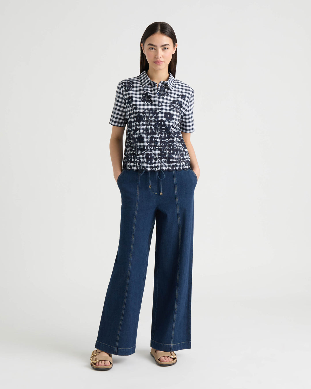 Poplin Gingham Camp Shirt