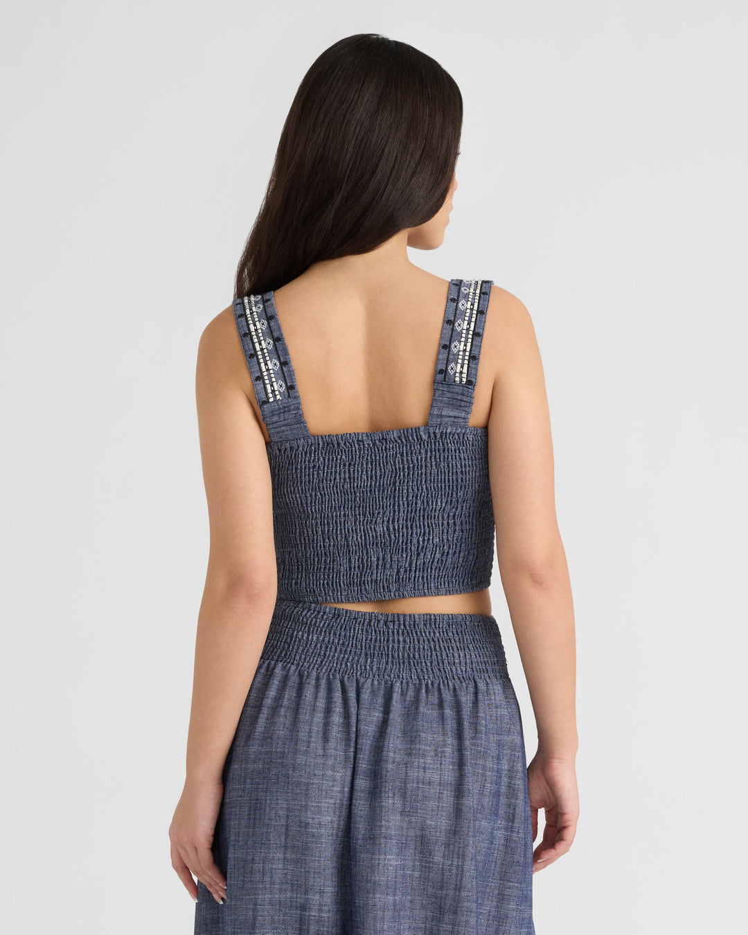 Sleeveless Embroidered Cropped Top