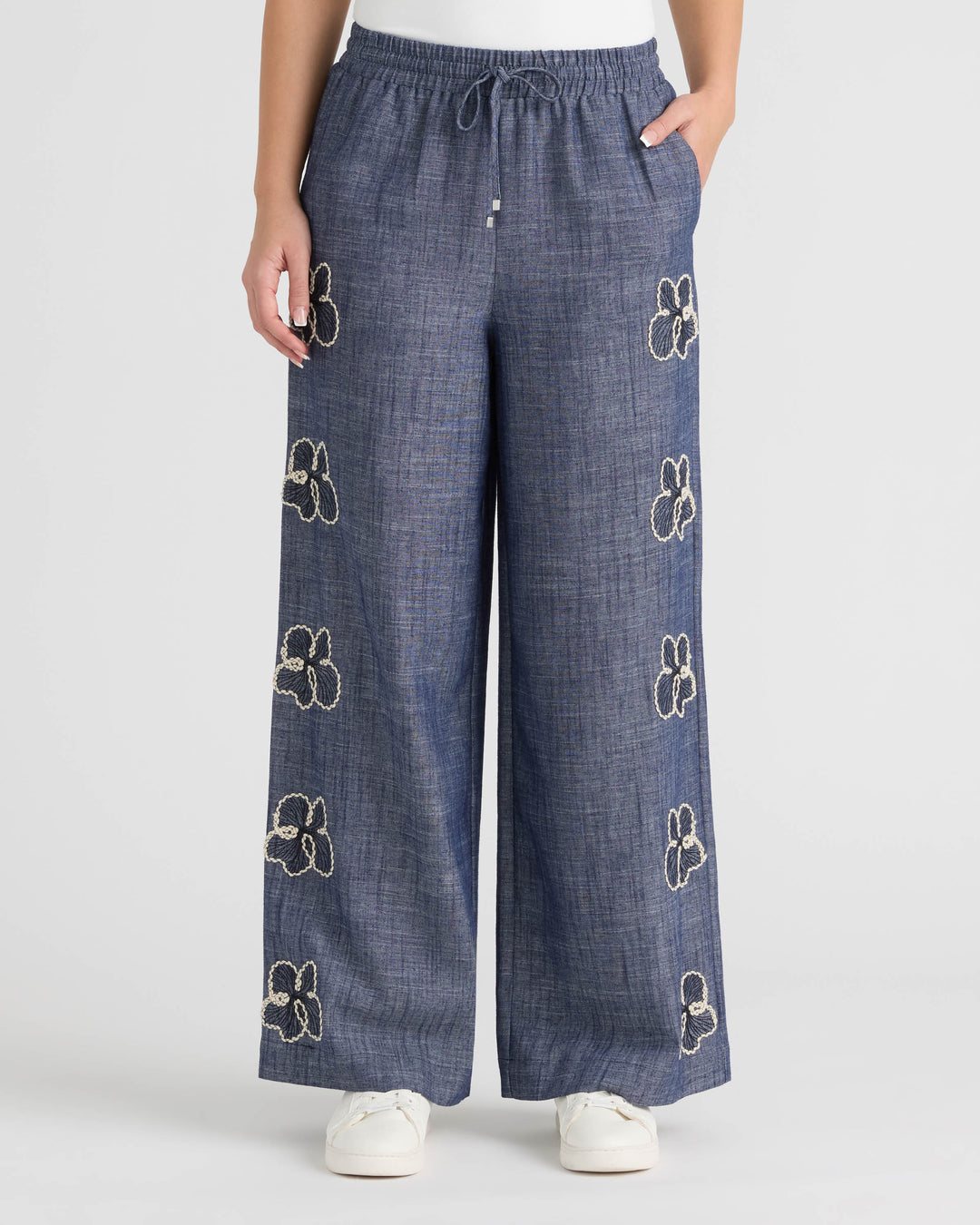 Pull On Embroidered Trouser