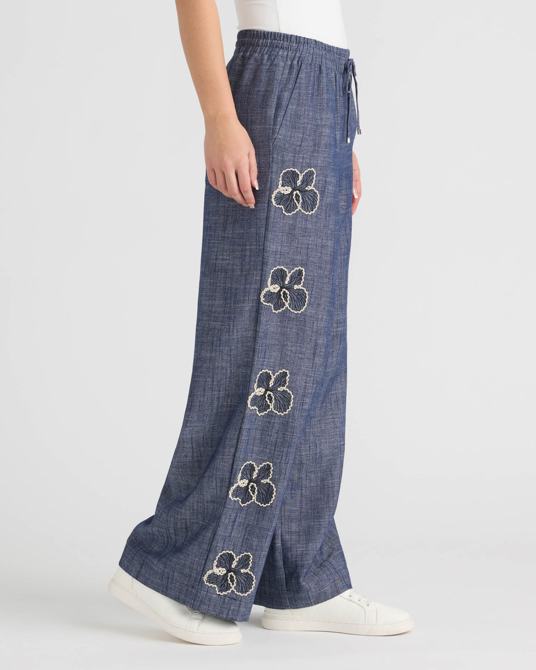 Pull On Embroidered Trouser