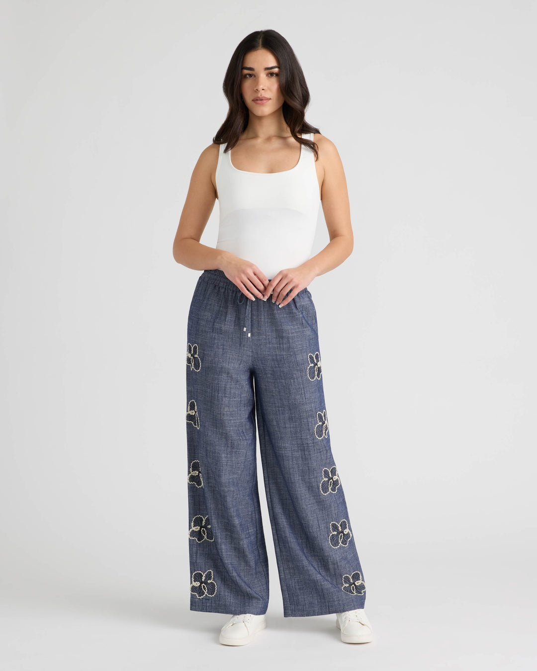 Pull On Embroidered Trouser