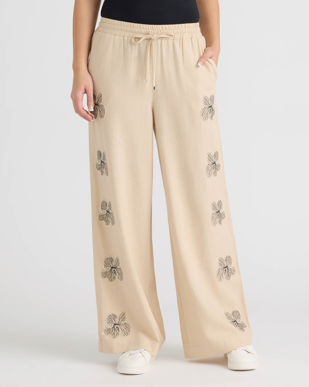 Pull On Embroidered Trouser