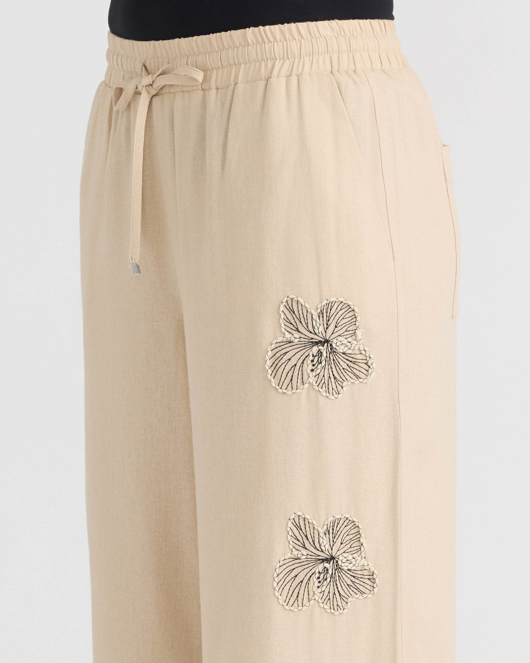 Pull On Embroidered Trouser