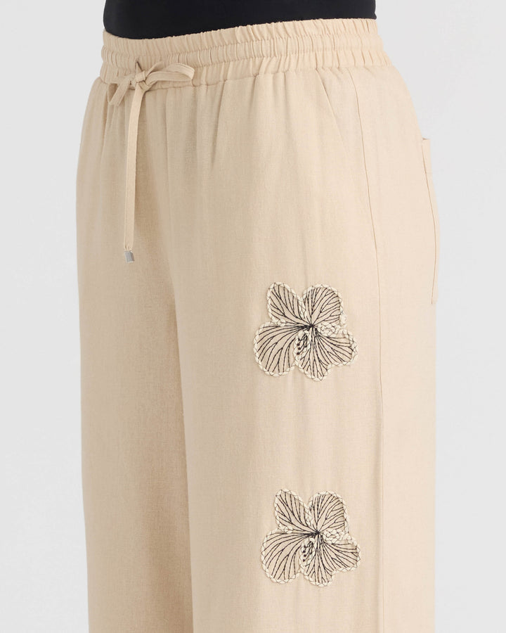 Pull On Embroidered Trouser