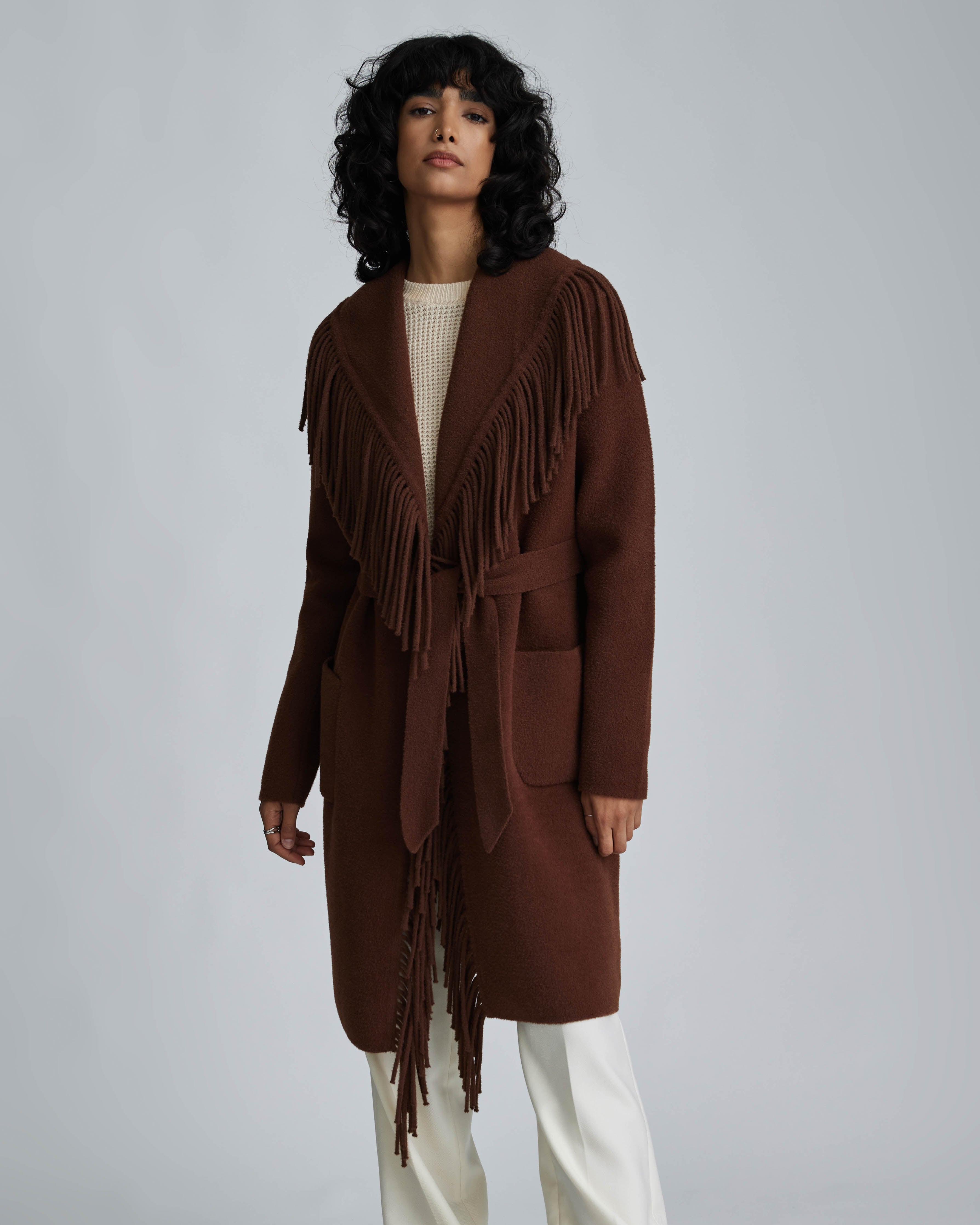 ジャケット・アウター fringe volume cardigan KOUHEN SHAGGY KNIT CARDIGAN - Yonetomi STORE ONLINE｜ヨネ