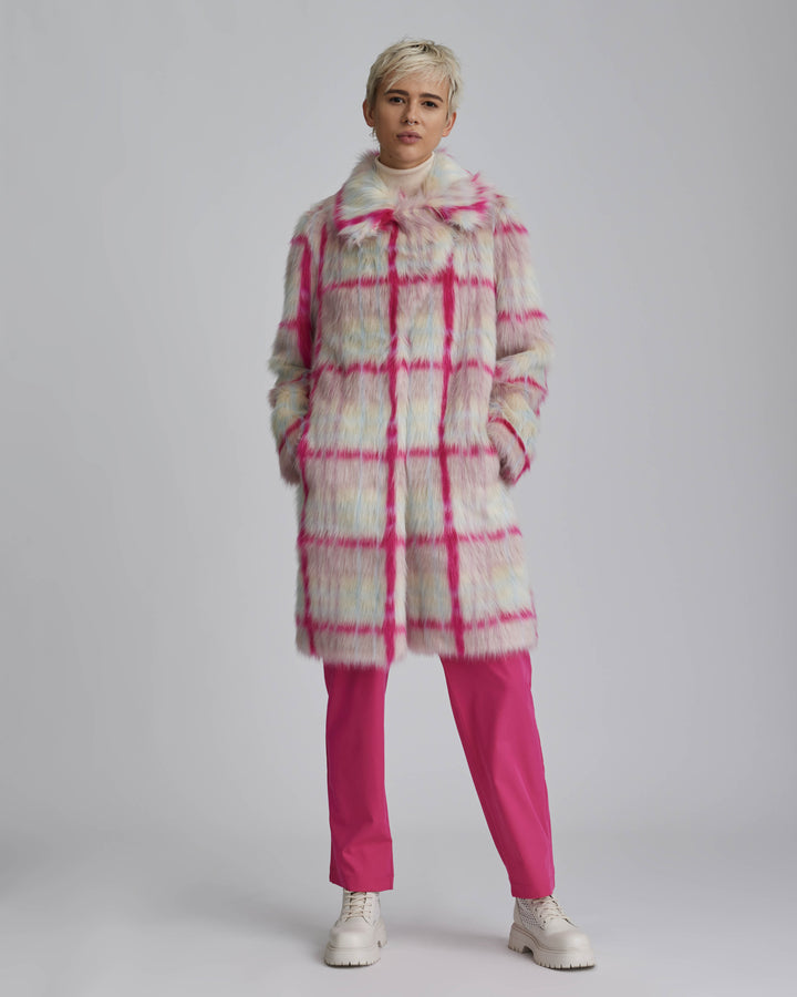 Faux fur patterned coat