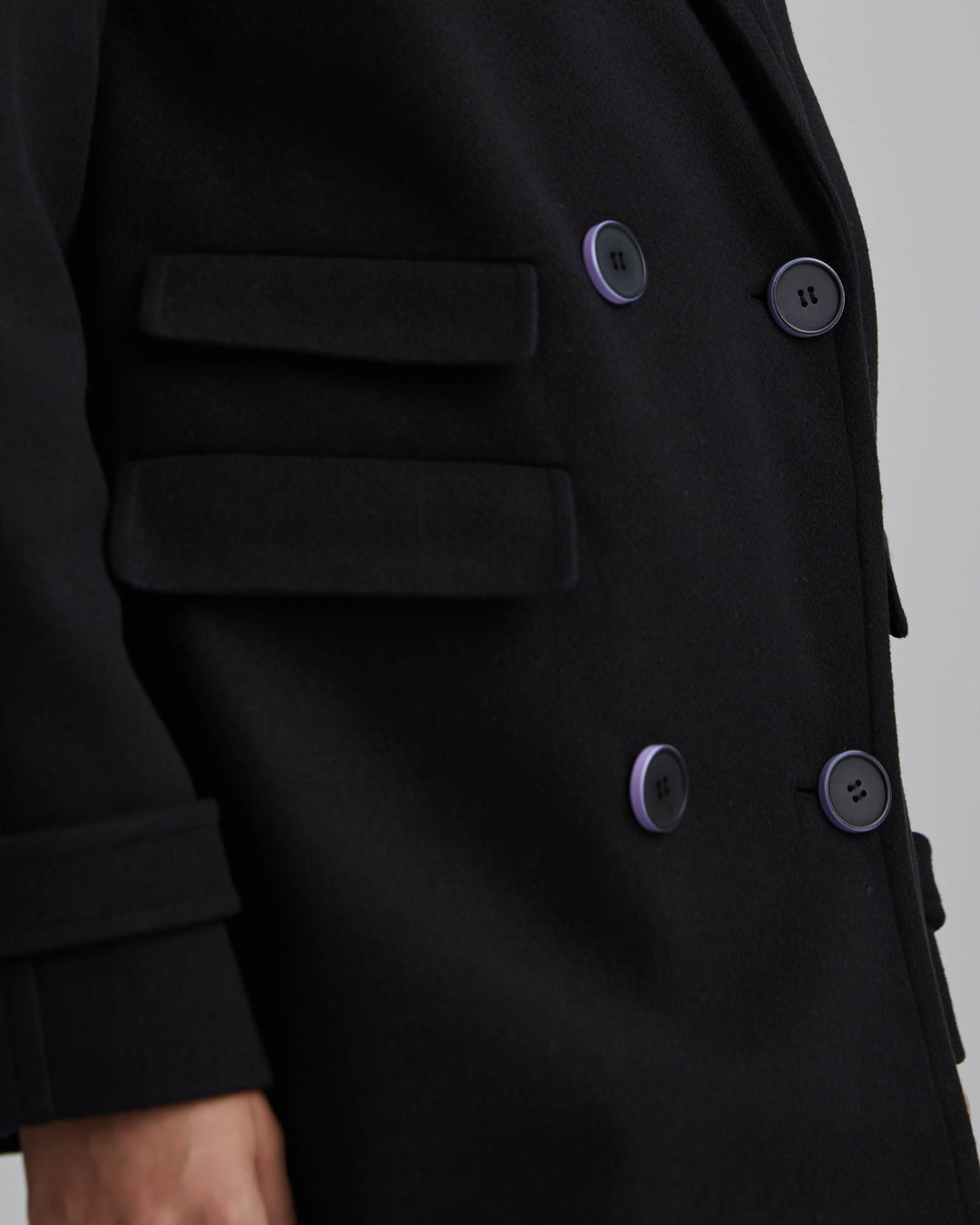Faux wool military coat